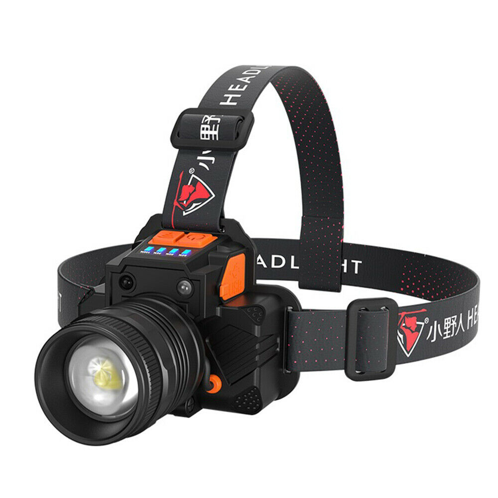 Outdoor Headlamp LED USB Rechargeable Headlight Flashlight Zoomable Head torch