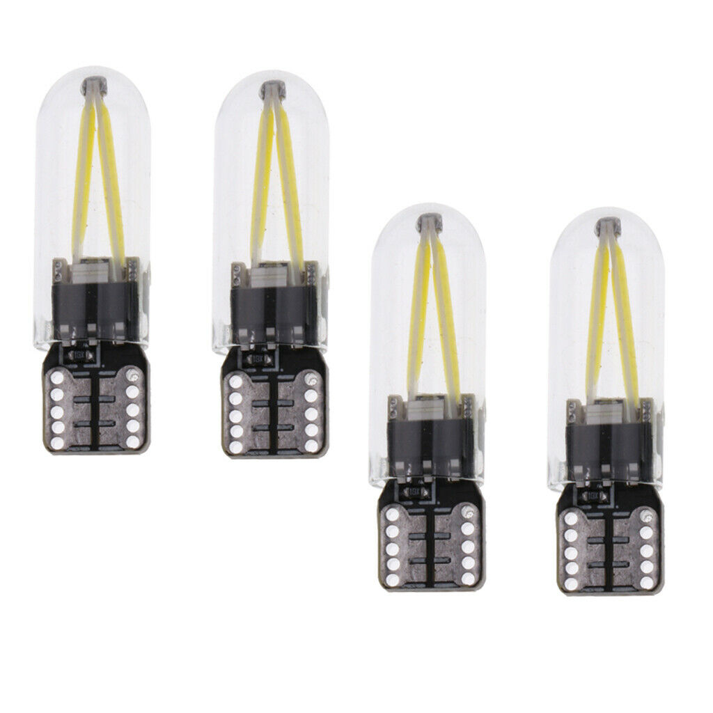 4 Pack White T10 COB LED Super Bright Car Light Bulb 12V-24V Backup