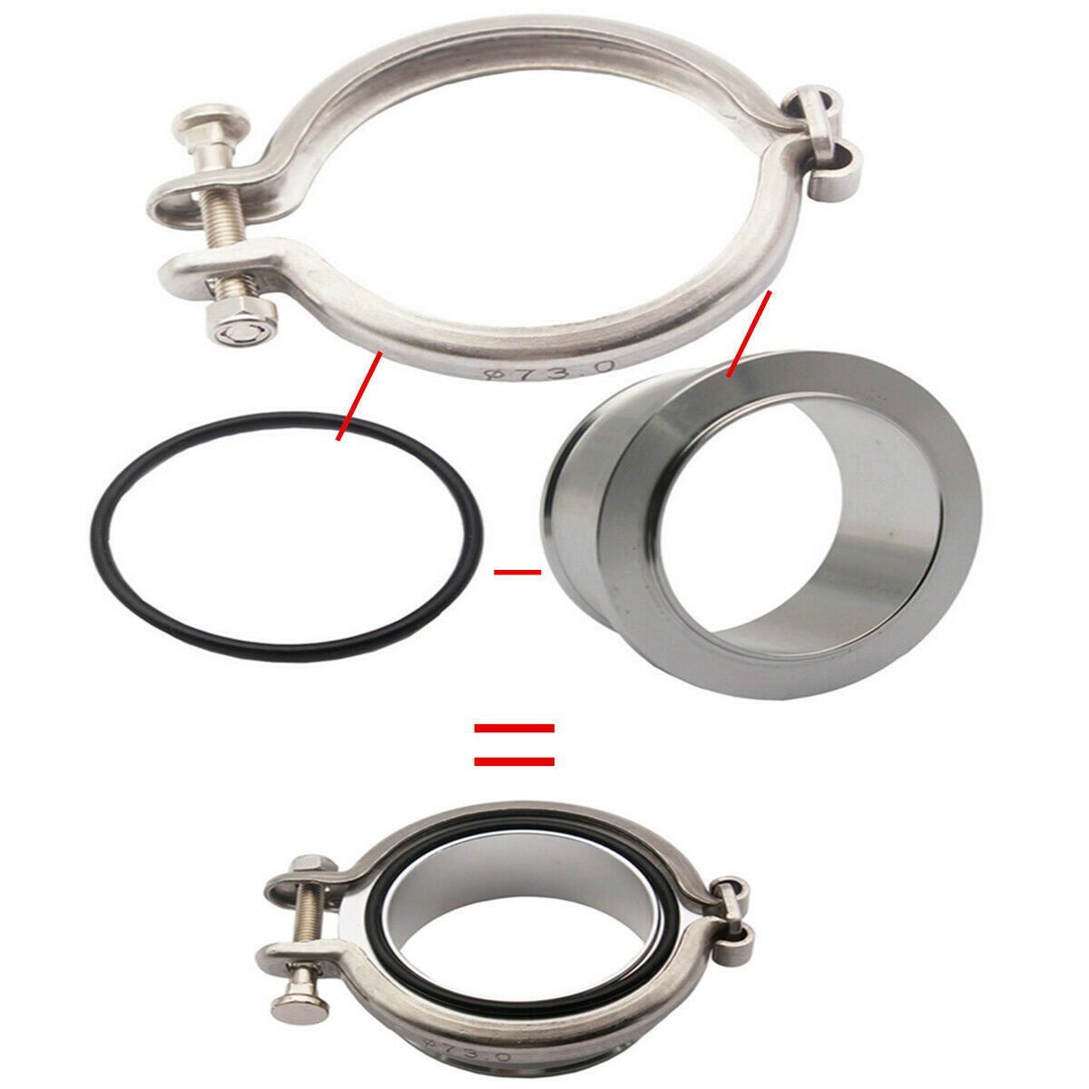 For Holset HX40W HX35W HX35 Turbo Compressor V-band Flange & Clamp Cummins 5.9L