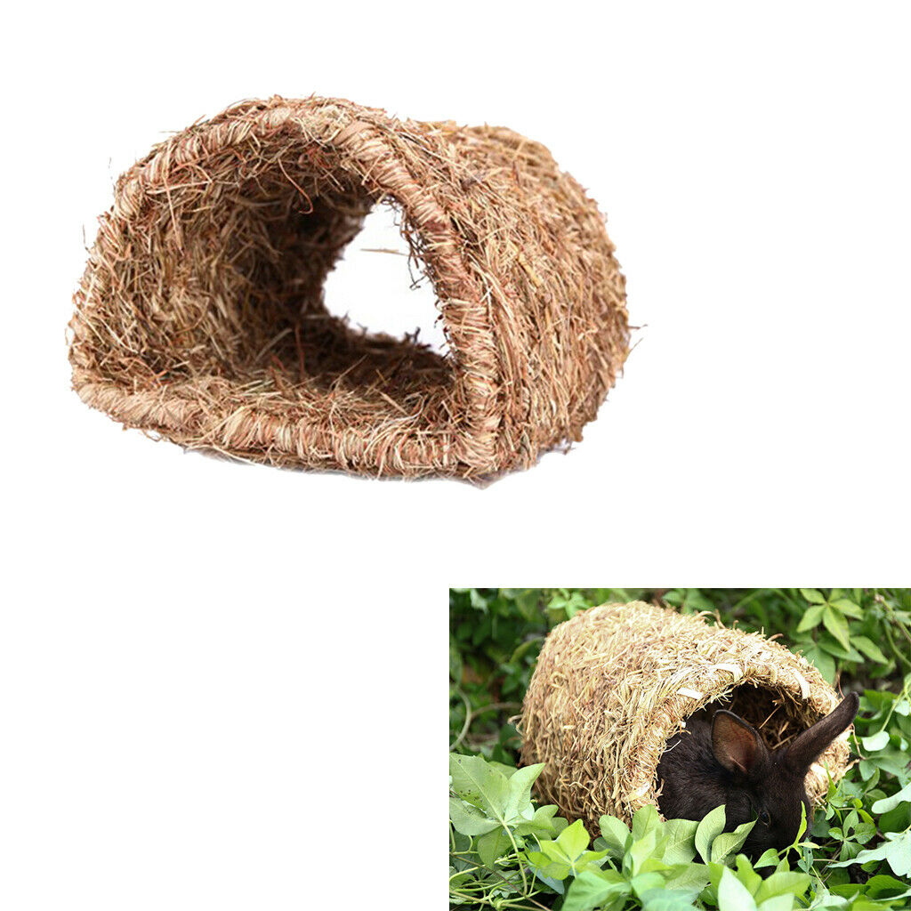Hand-made Natural Straws Pet Hamster Bunny Chinchillas Rabbit Nest Cubby