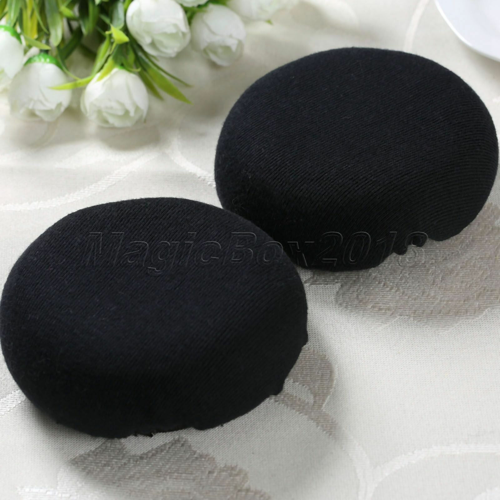 2pc Black Cotton Dustproof Ear Pads Cover Cushion For 85-108mm Headphone Headset