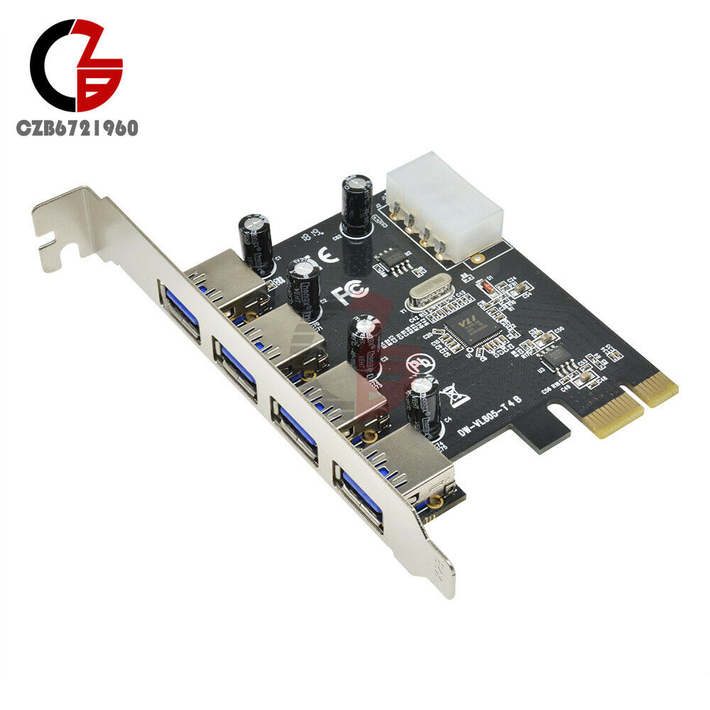 4 Port 5 Gbps Speed PCI-E to USB 3.0 HUB PCI Express Expansion Card Adapter
