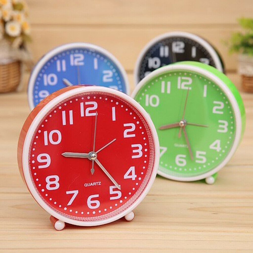 5" Portable Small Clock Non Ticking  Alarm Clock for Heavy Sleeper 02