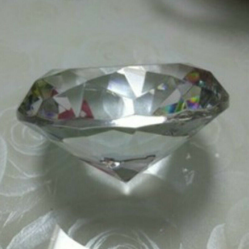 Large 80MM Crystal Oversized Faux Diamond Ring Proposal Wedding Chic Novelty New