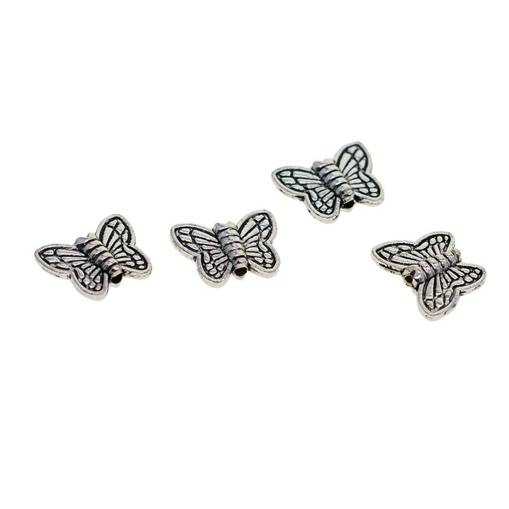 100x Butterfly Loose Spacer Bead Metal