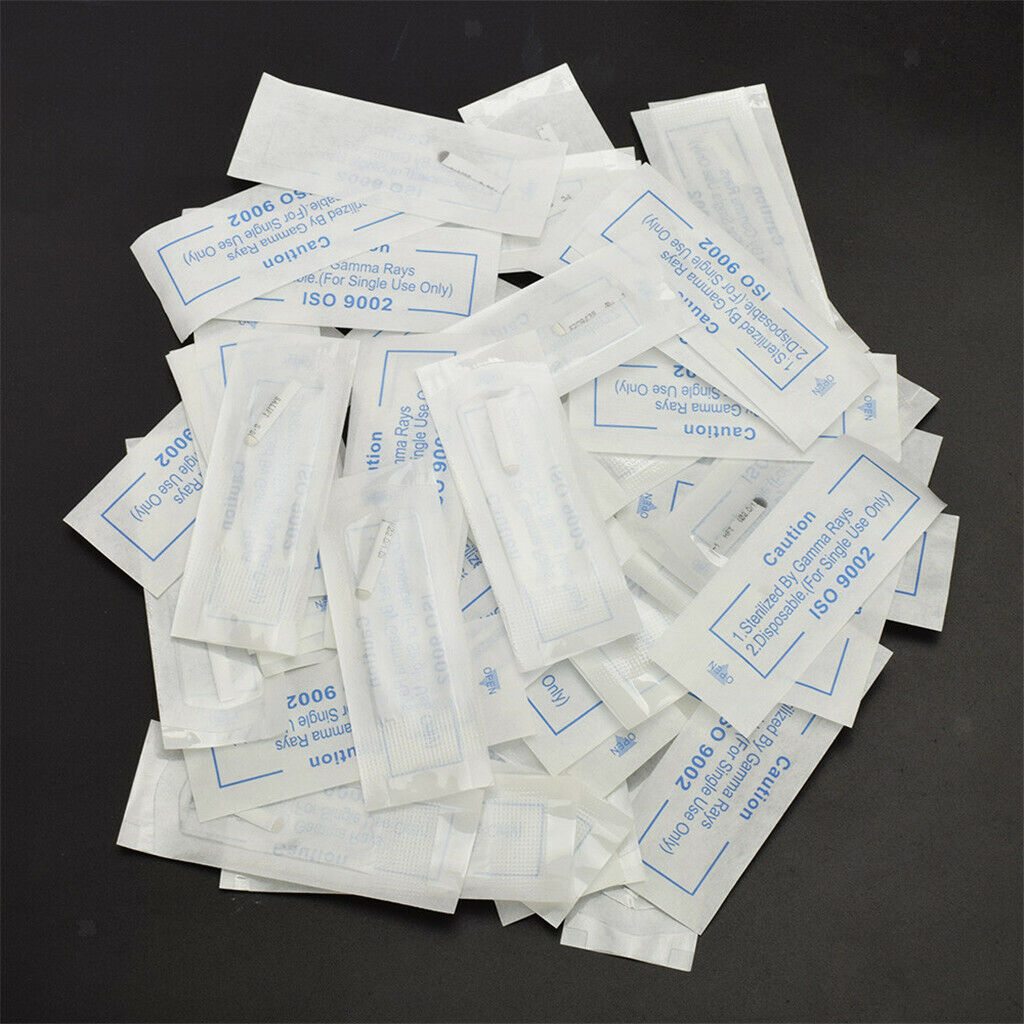 50pcs Stainless Steel Microblading Eyebrow Tattoo Disposable Blade Needles 18