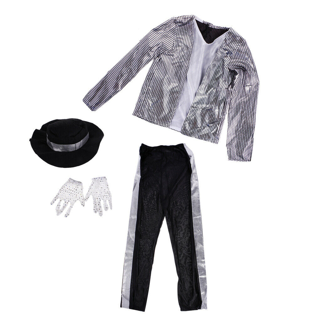Boys Kids Michael Jackson Costumes Performance Halloween Fancy Dress  M