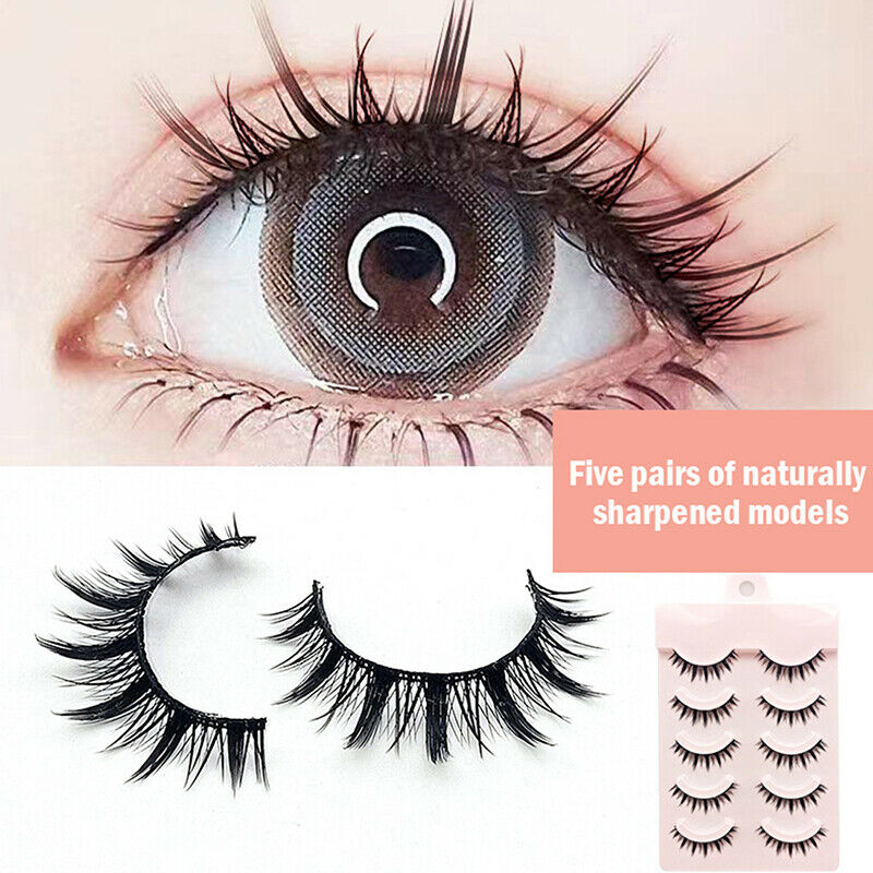 5 Pairs Eyelashes Cos Dance Performance Eyelash Handmade Acrylic Cross Eyel KX