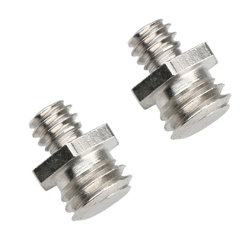 2 Pcs Iron 1/4" Male to 3/8" Male Threaded Screw Adapter Tripod Screw Conver