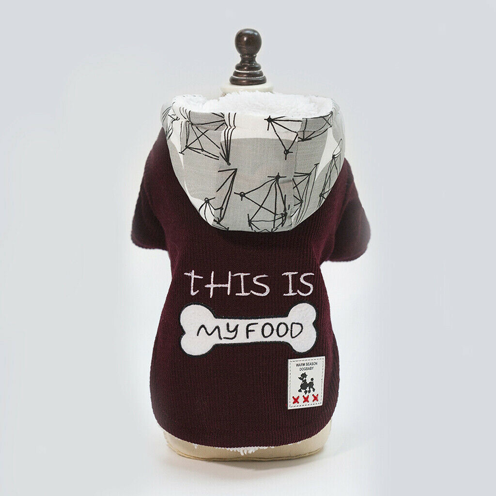 Dog Coat Hoodie Pet Winter Clothes Warm Soft for Medium Large Dogs Red L