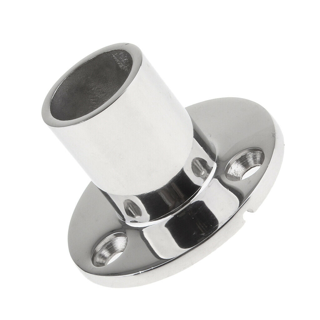 2X Marine Cast Stainless Steel 90 Degree Round Base Rail Fitting 1" OD Tube