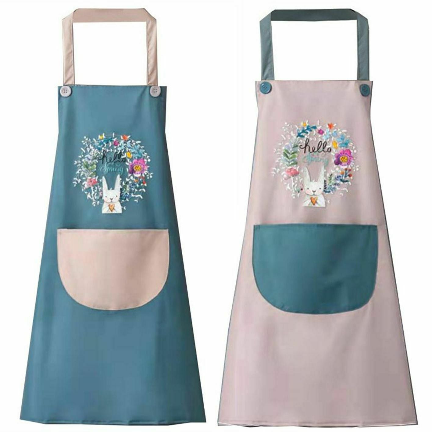 Wipeable Oxford Cloth Kitchen Aprons Home Cleaning Tool Bib Baking Accessories
