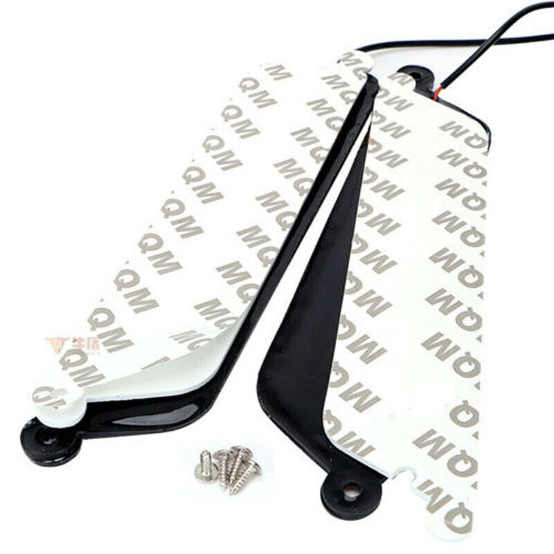 Pair U Shape COB White + Amber LED Light Car Daytime Driving Light DRL Lamp 12V