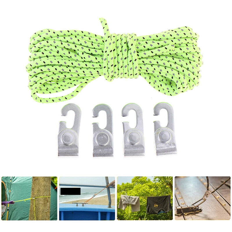 4pcs Automatic Lock Hook With 6M Rope Knot For Binding Hanging Fix KX