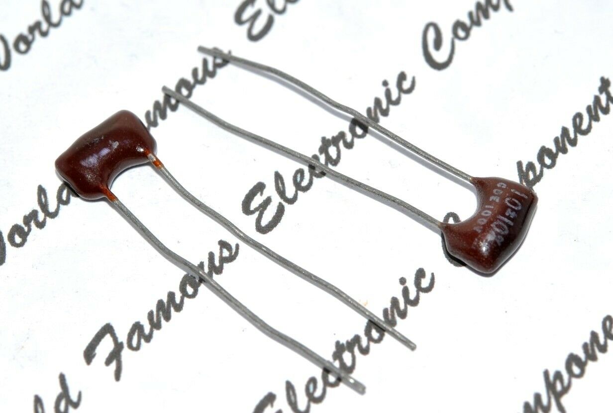 2pcs - Cornell Dubilier - CDE 10P (10PF) 100V 10% Silvered Mica Capacitor