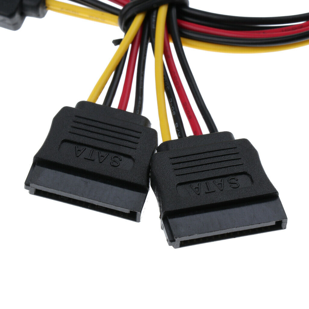 15 Pin SATA Male to Dual Female Power Adapter Extender Extension Cable