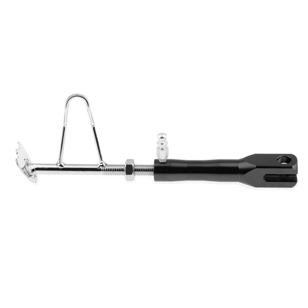 Adjustable Motorcycle Foot Kickstand Kick Side Stand Parking Supporter Black