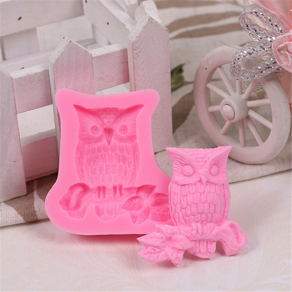New Arrival Owl shape fondant mold cake decoration tools soap candle moul.l8