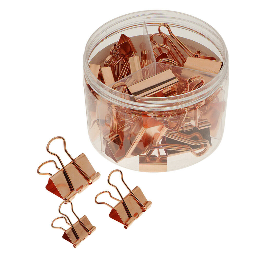 84Pcs 2Color Metal Binder Clips Paper Clamps Assorted Set Re-Usable Premium