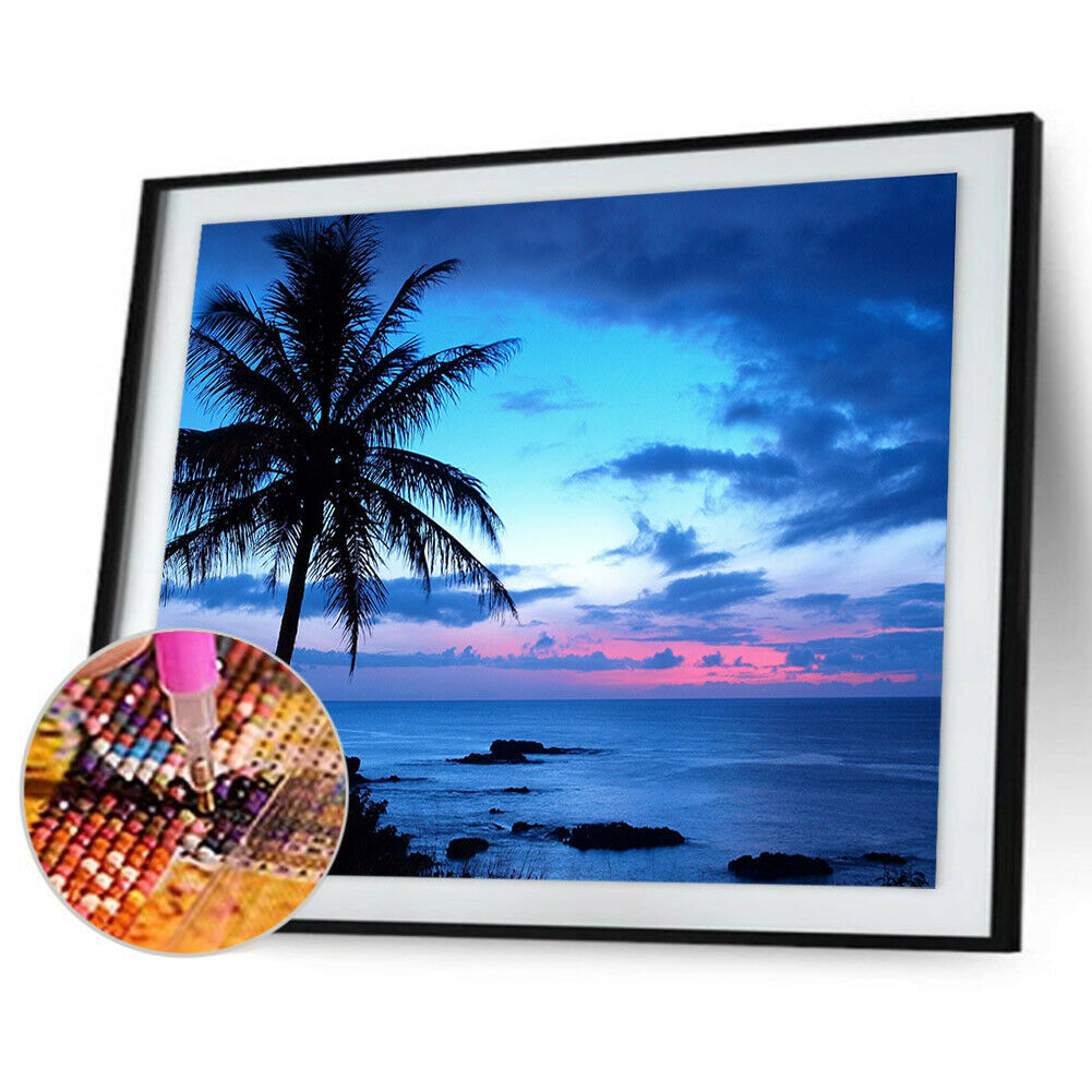Coconut Tree 5D Full Drill Diamond Painting Embroidery DIY Craft Needlework @