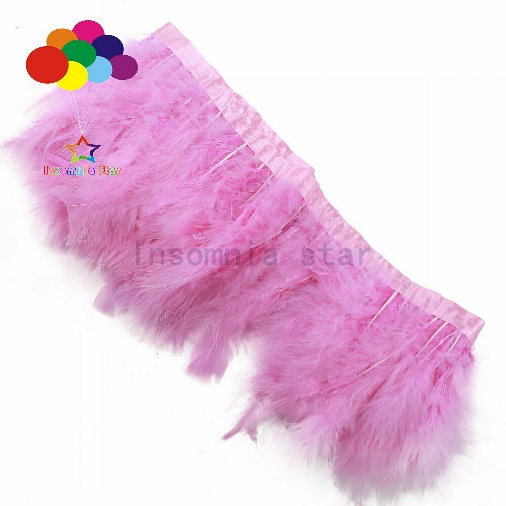 2 Meter Turkey Marabou Feather Ribbon Trimming Trim Fringe For Dress pink purple