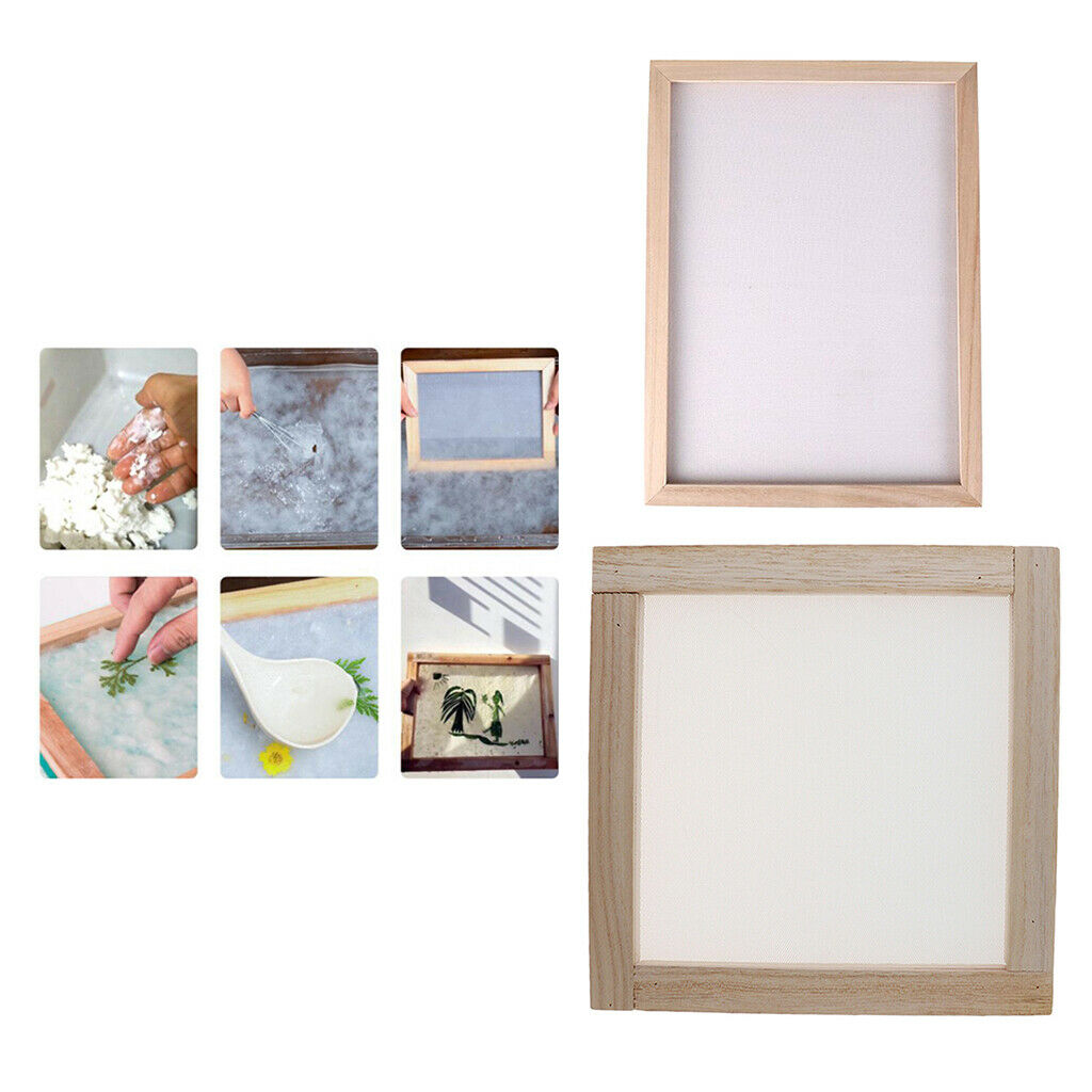 3x Natural Wooden Paper Making Handmade Mould Screen Frame DIY Art Craft Tool