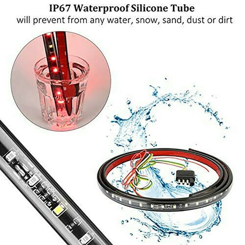 60 Inch Triple Row Truck Tailgate Led Strip Light Bar with Reverse Brake Turn I3