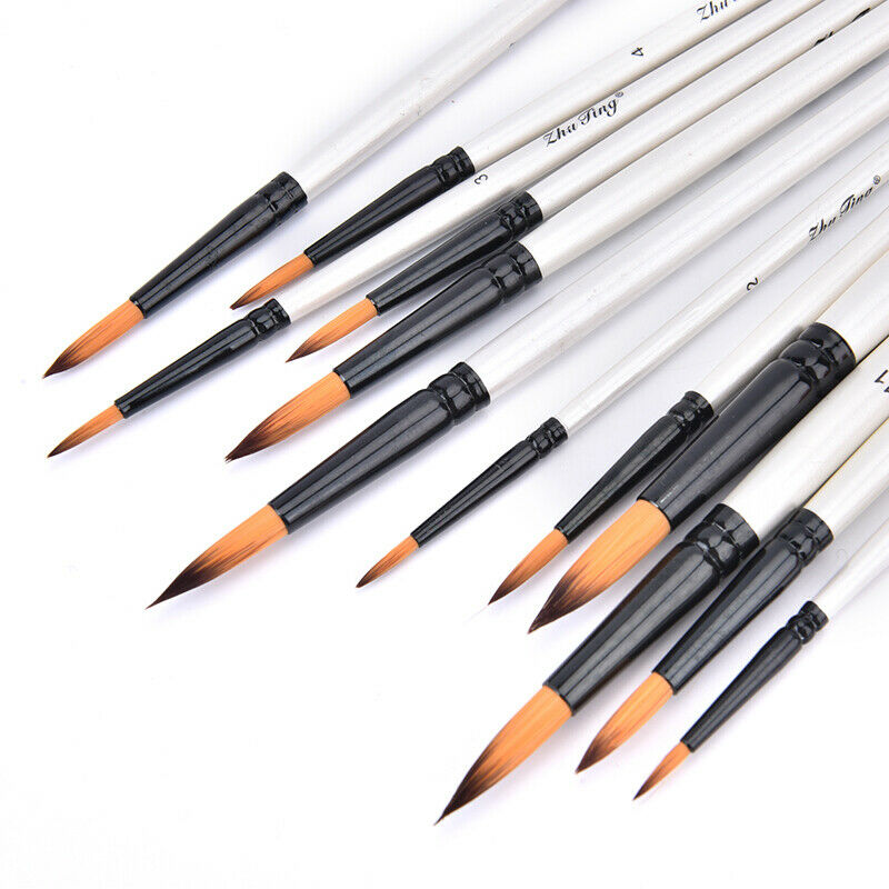 12Pcs/Set Artist Paint Brushes for Acrylic Watercolor Oil Painting Art Craft  DF