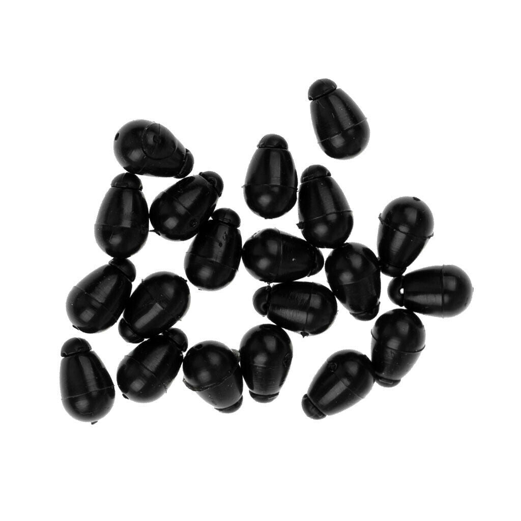 20 Pieces Plastic Quick Change Beads Method Feeder Innovations Black