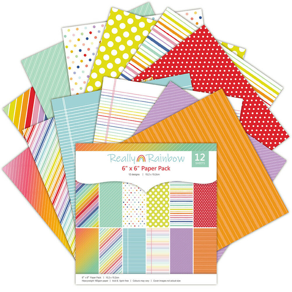 12PCS Rainbow Paper Pad Origami Scrapbooking Card Journal Photo Album Craft DIY
