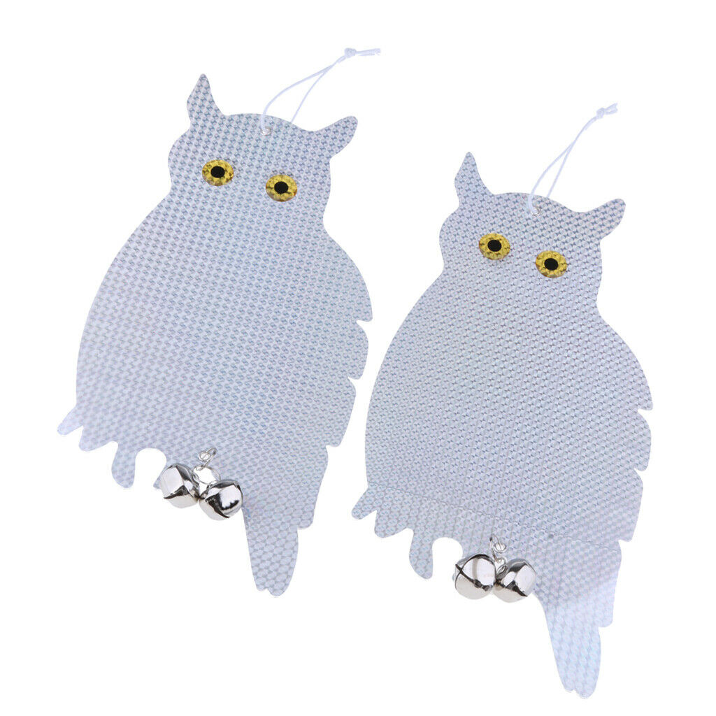 4 Pair Reflective Flying Owl Decoy & Bird Repellent Scarecrow Bird Deterrent