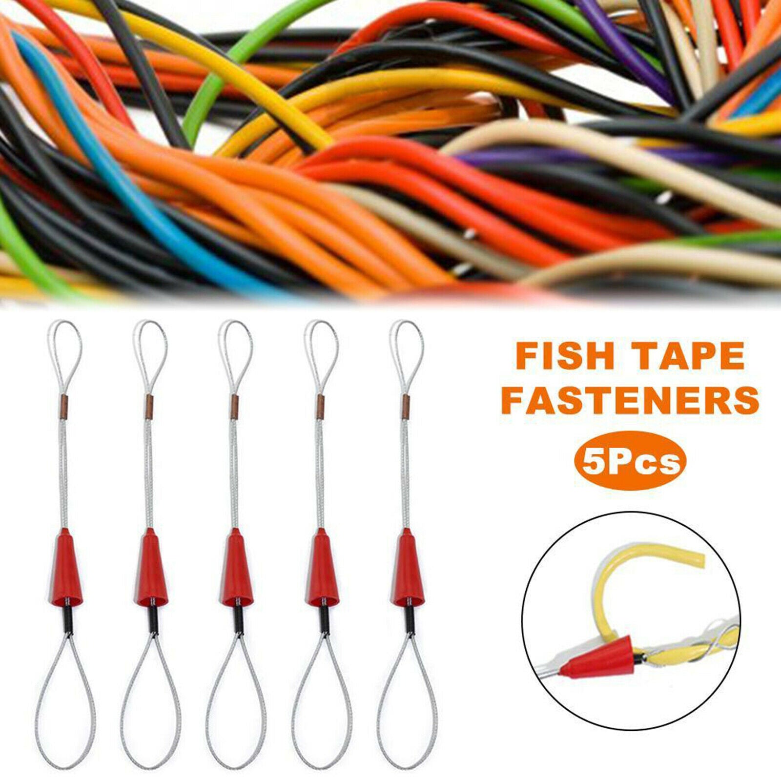 5pcs Fish Tape Fastener Tool Universal Fish Tape Cable Puller Through Wall