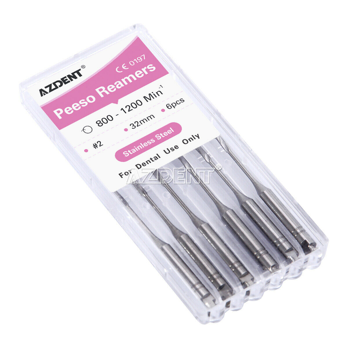 10 X Dental Peeso Reamer Root Canal Drill Bur 32mm #2 Stainless Steel for Endo