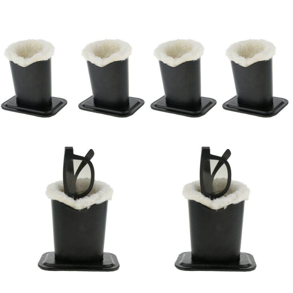4x Anti-Scratch PU Eyeglass Stand Case Plush Lined Glasses Holder Stand-up