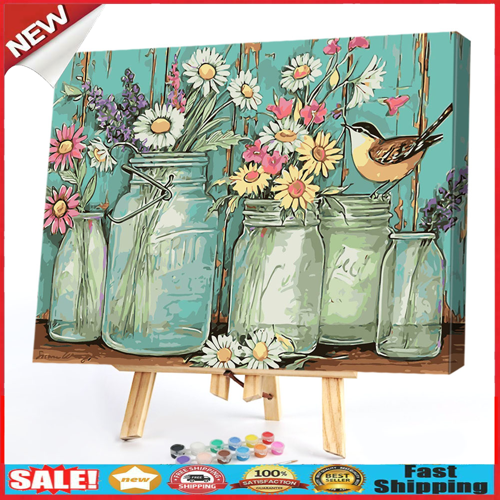 Vase Oil Painting By Numbers Digital Painting On Canvas Poster Wall Picture @