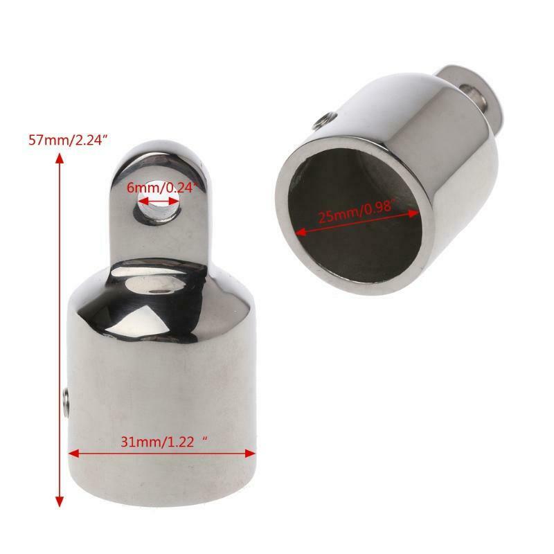 Stainless Steel Bimini Top Eye End Cap For 0.98'' Pipe Marine Boat Yacht