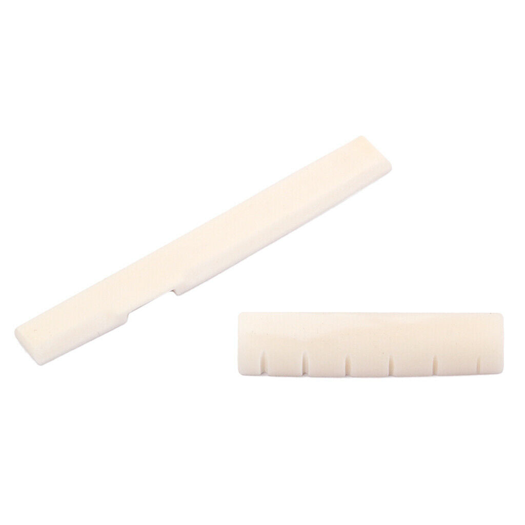 Classic Bone Bridge Saddle Slotted Guitar Nut For 6-String Acoustic Guitars