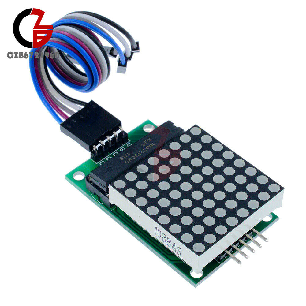 10PCS MAX7219 LED 8x8 Dot Matrix Module Red Light Assembled w/ Cable For Adduino
