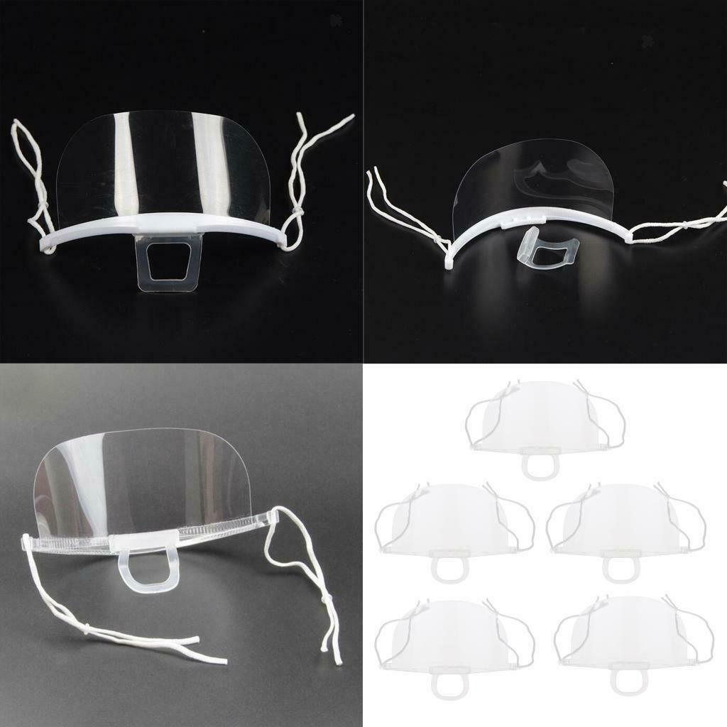 20Pcs Clear Safety Mouth Shield Cover Anti-fog Kitchen Protector Easy Wear