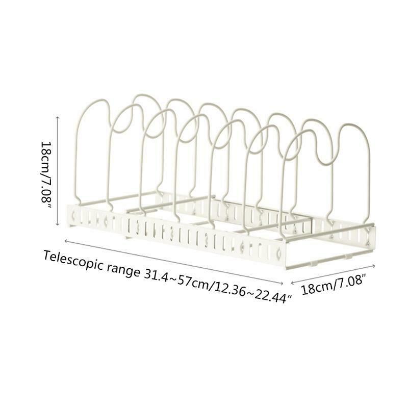 Expandable Pot Lid Rack Adjustable Kitchen Cabinet Organizer for Cutting Boards
