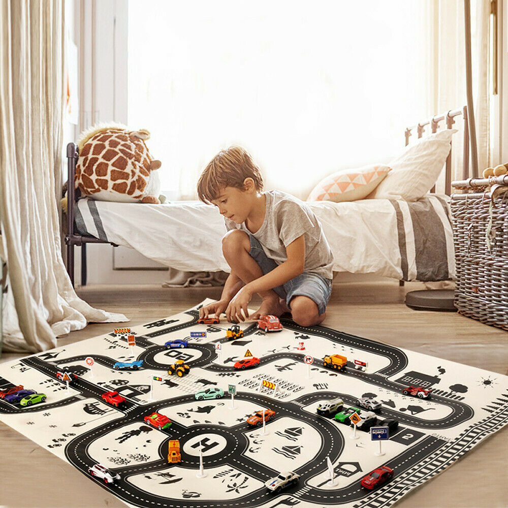 Kids Play Mat City Road Buildings Parking Map Game Scene Map Educational Toys