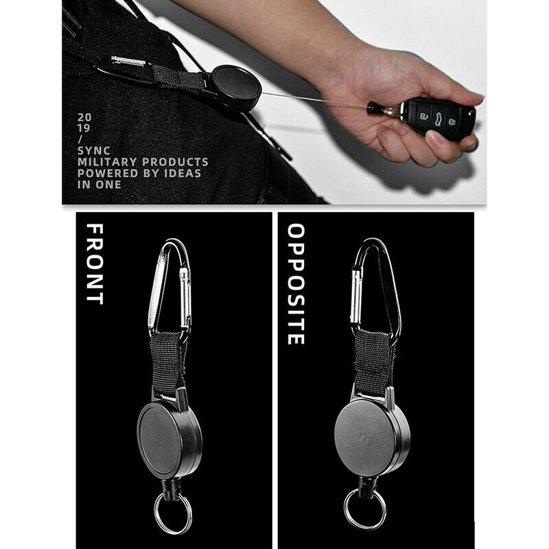 80CM Wire Rope Telescopic Burglar Chain Key Holder Return Retractable K.l8
