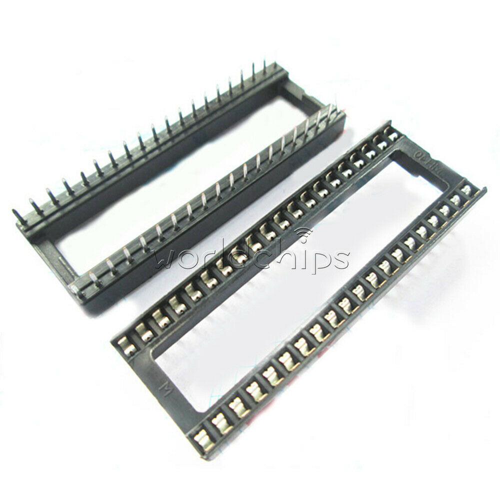 10PCS Lot 40-Pin DIP IC Socket Adaptor Solder Type 2.54mm Pitch Dual Wipe Contac
