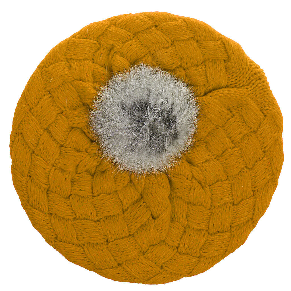Lovely Baby Kids Knitting Beret Beanie Hat Yellow