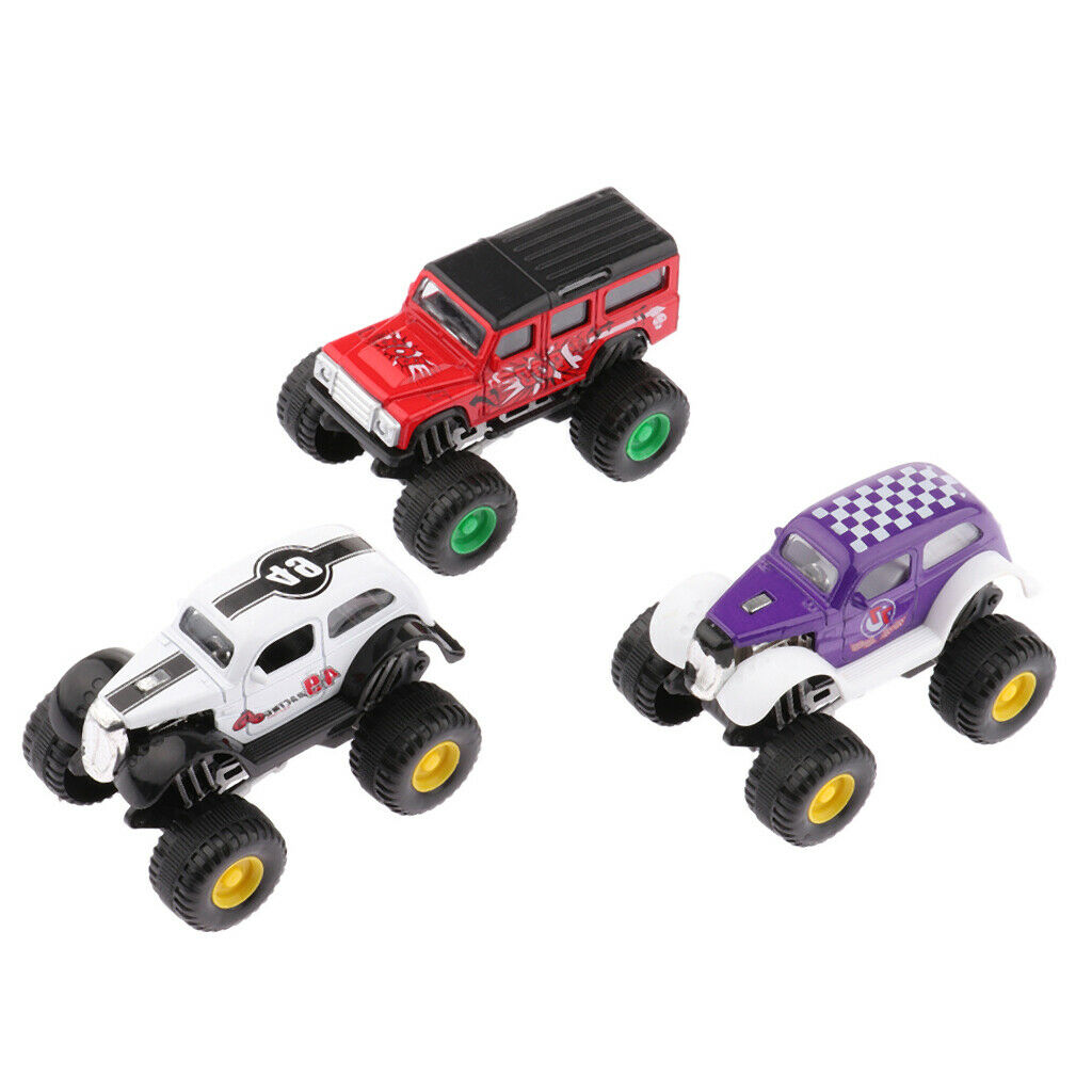 3 Pieces Assorted Car Toys - Mini Die-cast Cars And Pull Back Vehicles For