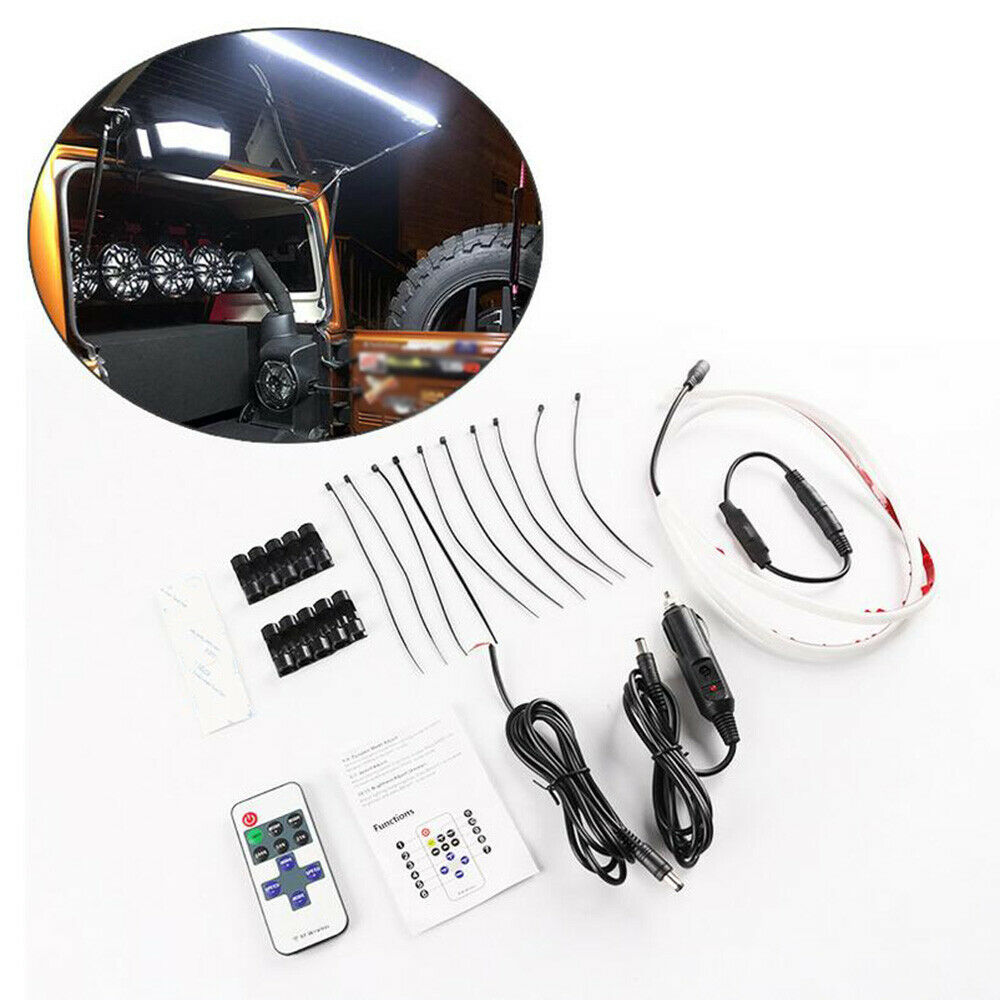 1 Set Stainless Steel Bracket 20W Rear Glass Lift Gate Hatch Dome LED Light Bar