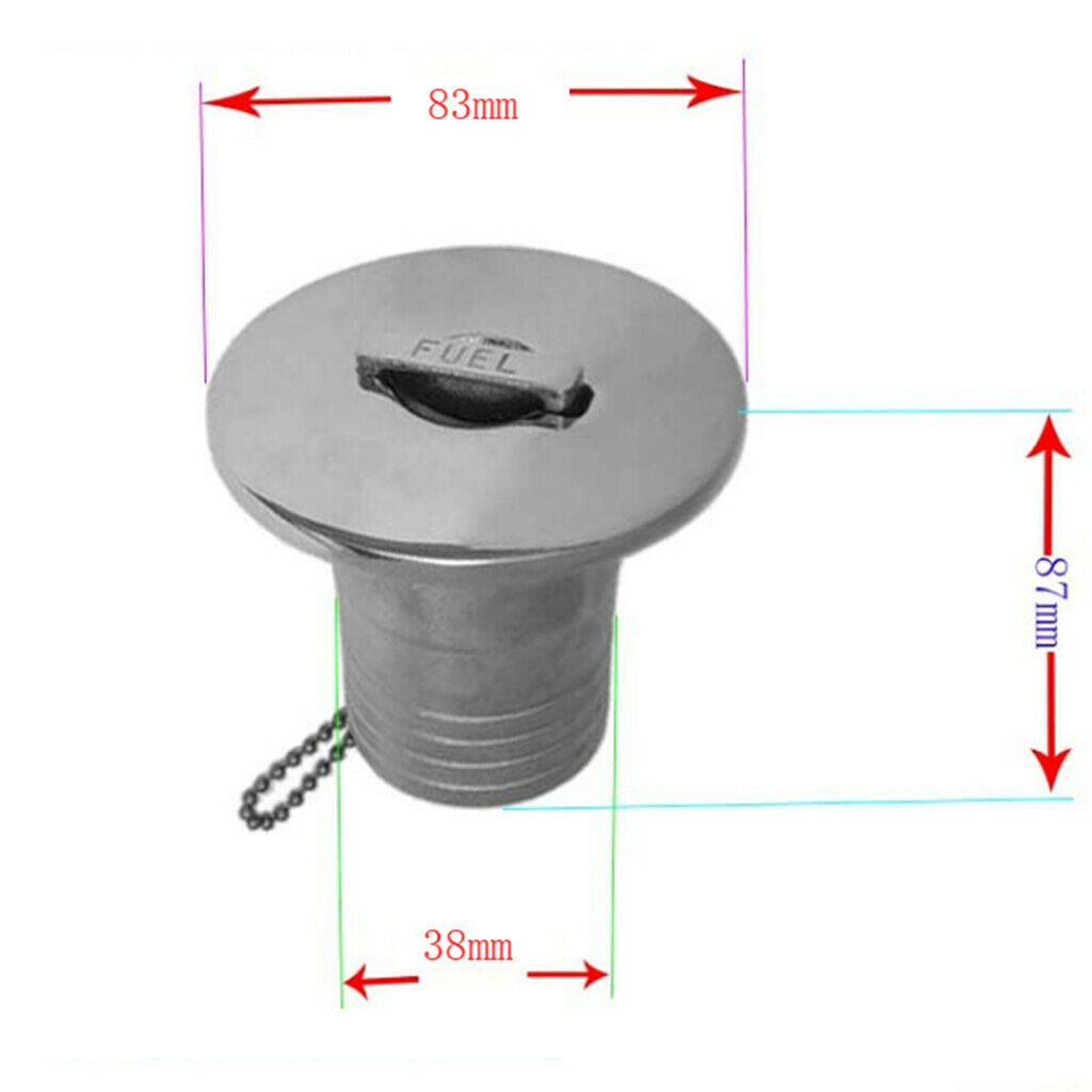 Boat Deck Fill/Filler Keyless   1-1/2 (38mm) 316 Stainless Steel Water