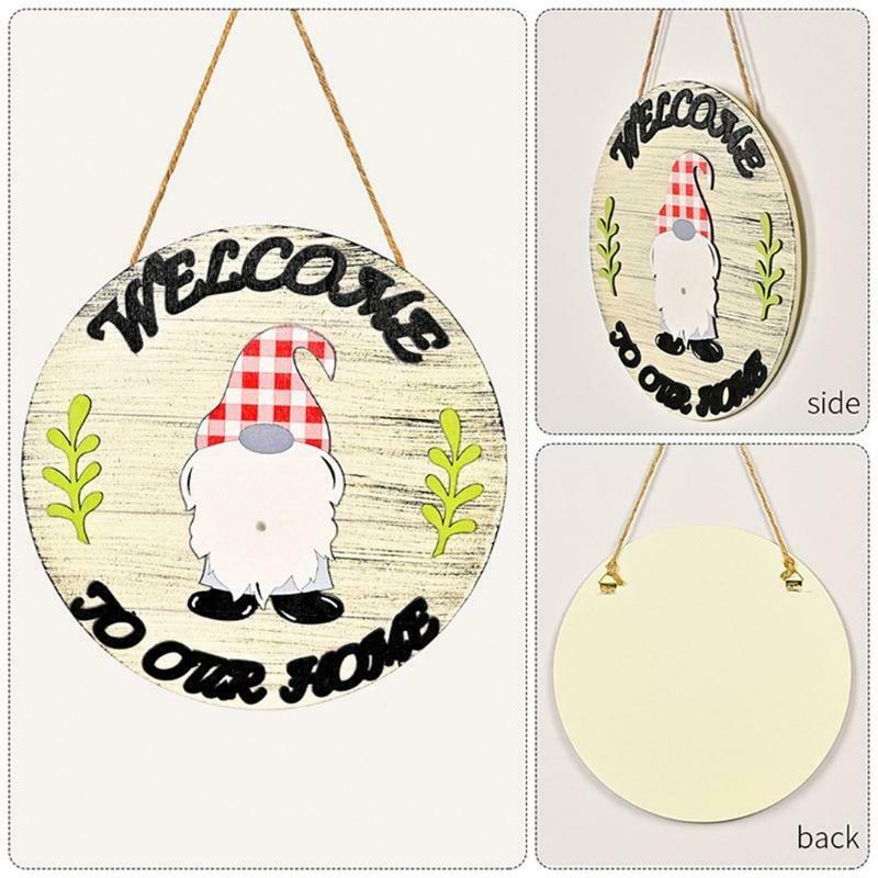 Gnome Door Hanger Seasonal Sign with Interchangeable Pieces Christmas Holiday