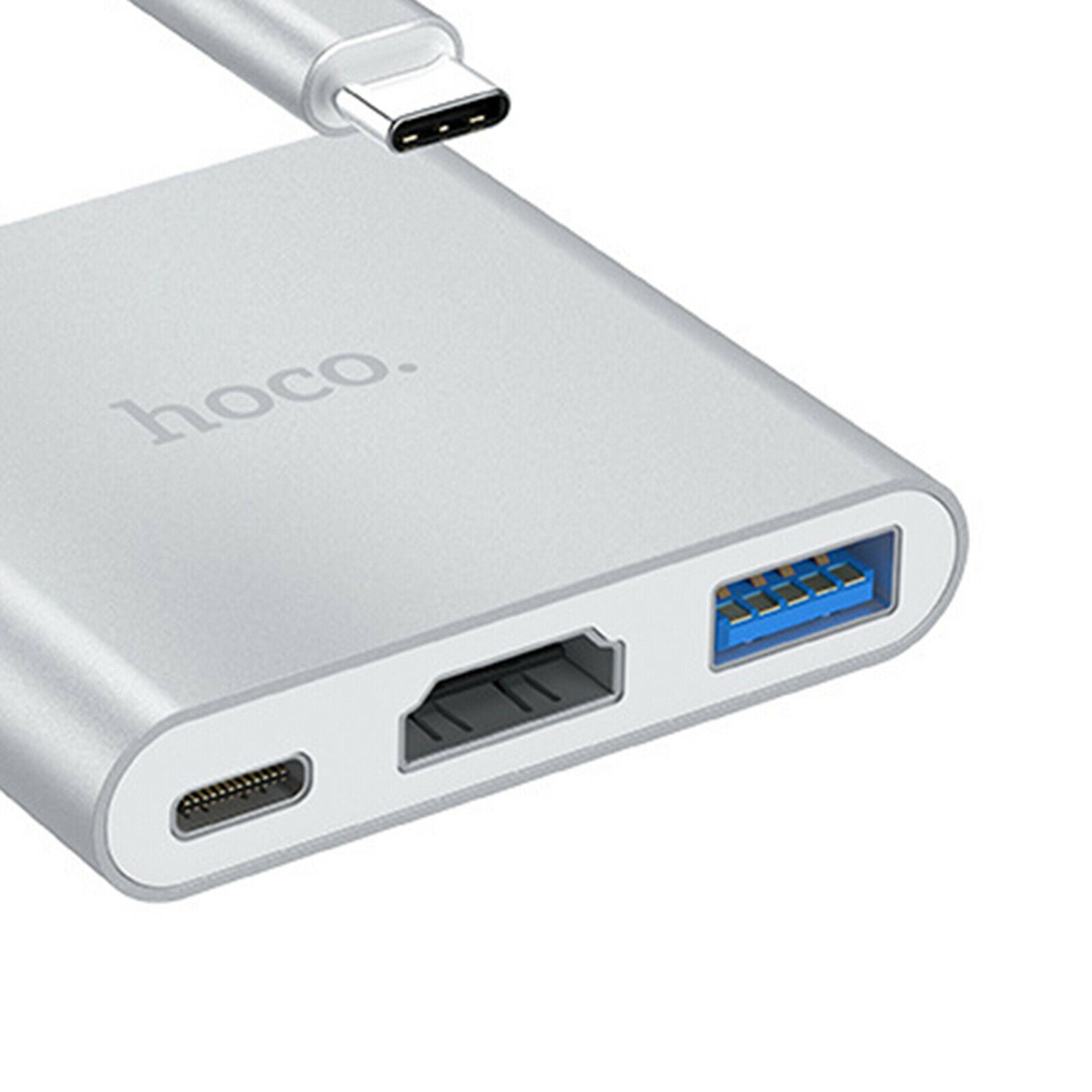 USB 3.1 Type C to HDMI +USB3.0+PD Ports Adapter Converter Hub Splitter