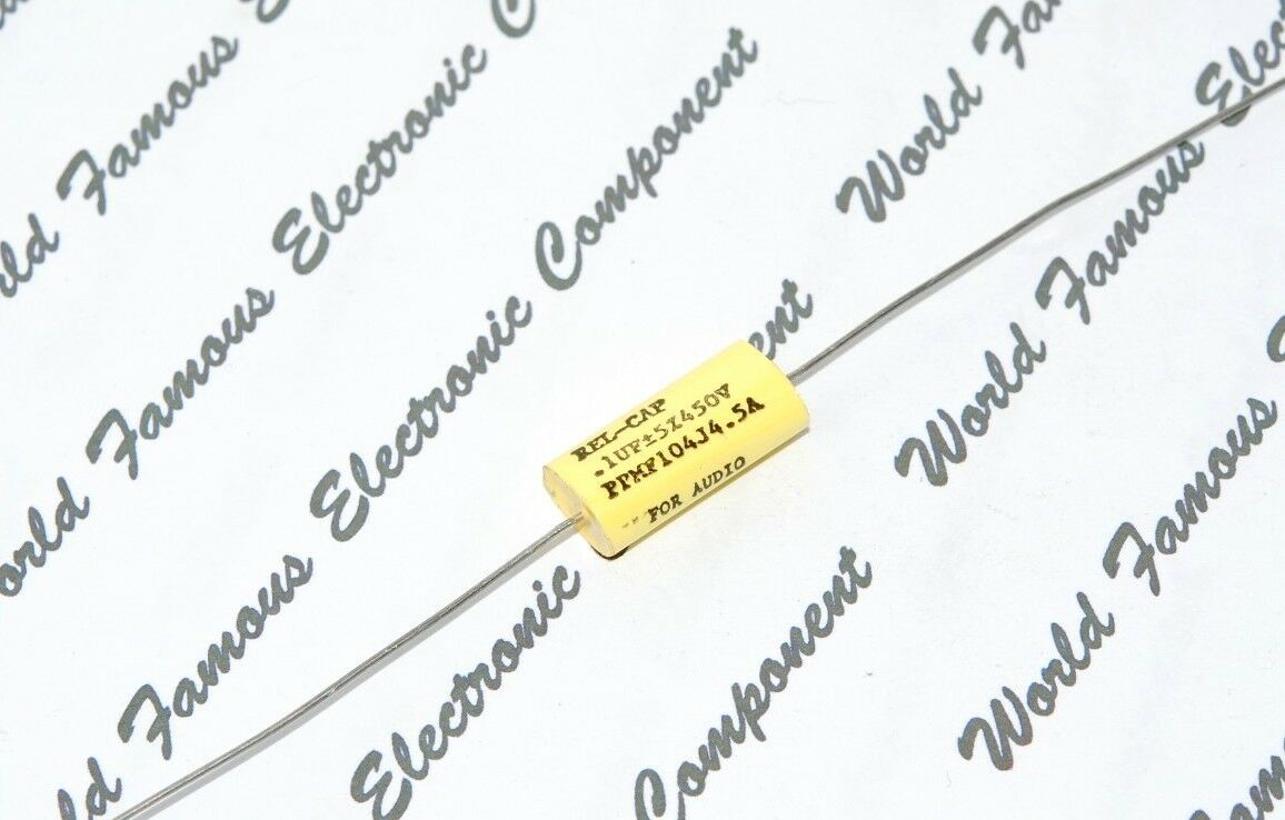 1pcs - REL-CAP PPMF 0.1uF (0.1µF 100nF) 450V 5% Axial Capacitor - FOR AUDIO